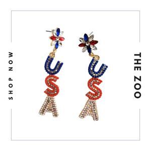 USA Rhinestone Earrings‎